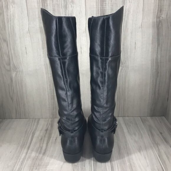 Natural Soul Boots Women's 6 Variant Black Riding Tall Knee High Sidee Zip - Picture 7 of 10